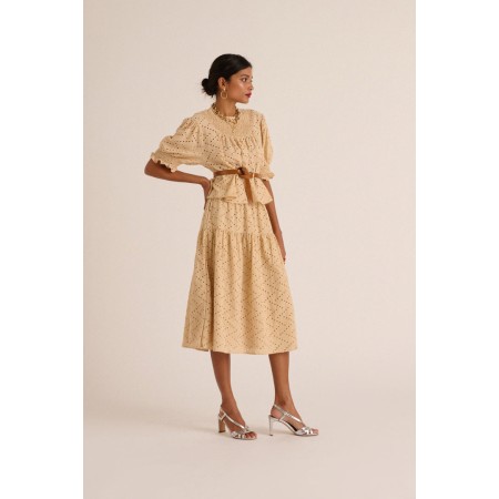 Jupe Gaby broderie anglaise beige 50-70% off 