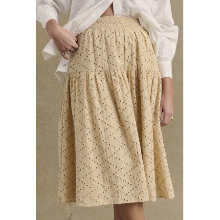 Jupe Gaby broderie anglaise beige 50-70% off 