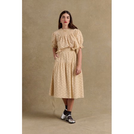 Jupe Gaby broderie anglaise beige 50-70% off 