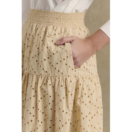 Jupe Gaby broderie anglaise beige 50-70% off 