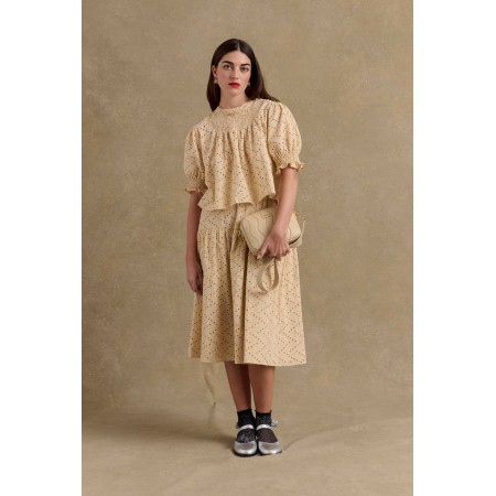 Jupe Gaby broderie anglaise beige 50-70% off 