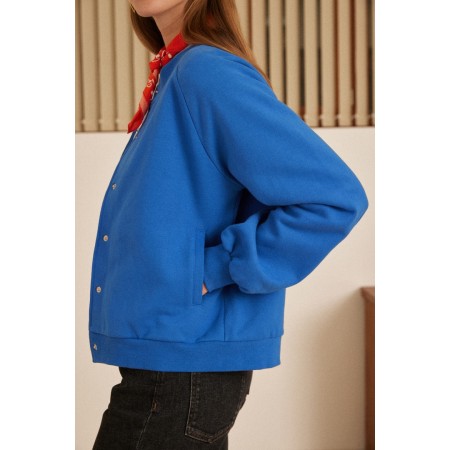 Cardigan Douillet bleu électrique en ligne des produits 