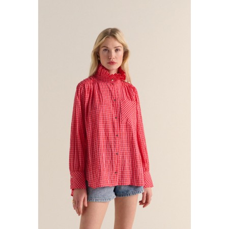 Chemise Léonor vichy rose et rouge en ligne des produits 