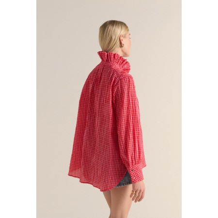 Chemise Léonor vichy rose et rouge en ligne des produits 