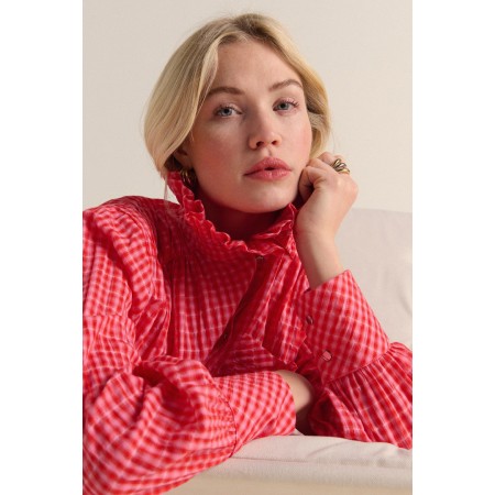 Chemise Léonor vichy rose et rouge en ligne des produits 