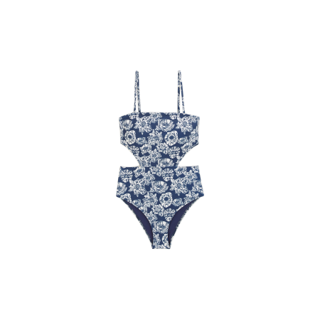 Maillot de bain Ariane imprimé flower party marine et écru meilleur choix