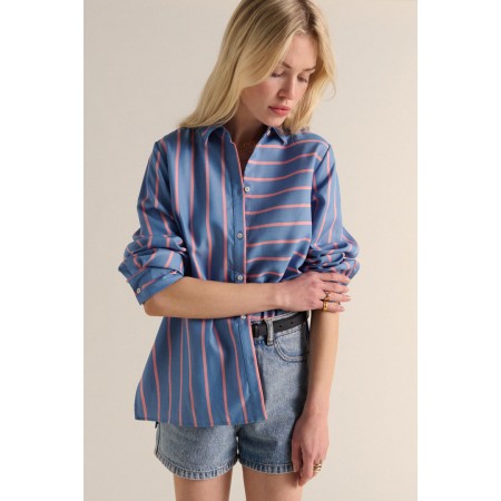 Chemise Liseron rayures bleu et rose Par le système avancé 