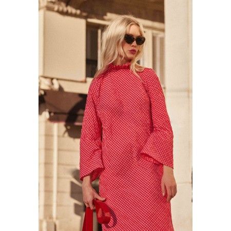 Robe Pépite vichy rose et rouge l'achat 