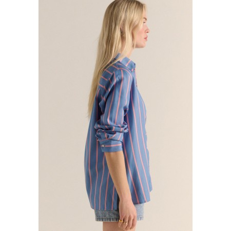 Chemise Liseron rayures bleu et rose Par le système avancé 