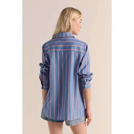 Chemise Liseron rayures bleu et rose Par le système avancé 