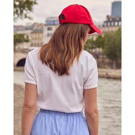 Casquette Espoir rouge & écru Les êtres humains sont 