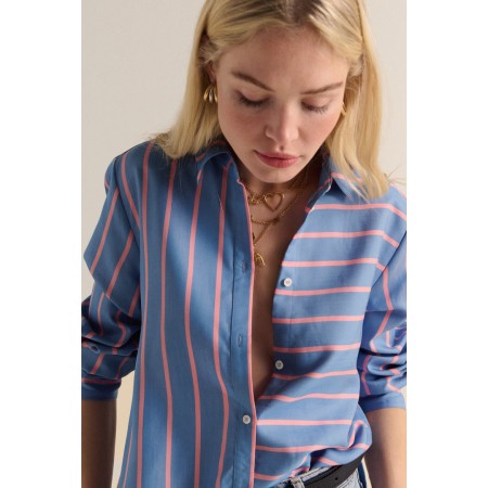 Chemise Liseron rayures bleu et rose Par le système avancé 