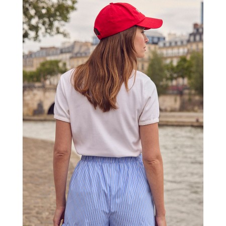 Casquette Espoir rouge & écru Les êtres humains sont 