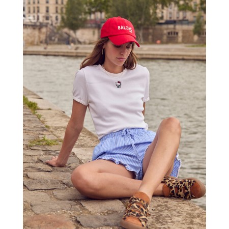 Casquette Espoir rouge & écru Les êtres humains sont 