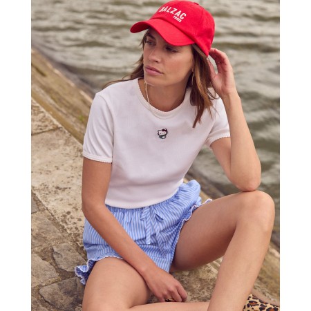 Casquette Espoir rouge & écru Les êtres humains sont 